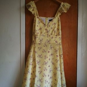 Ruffle sleeve flowy dress.